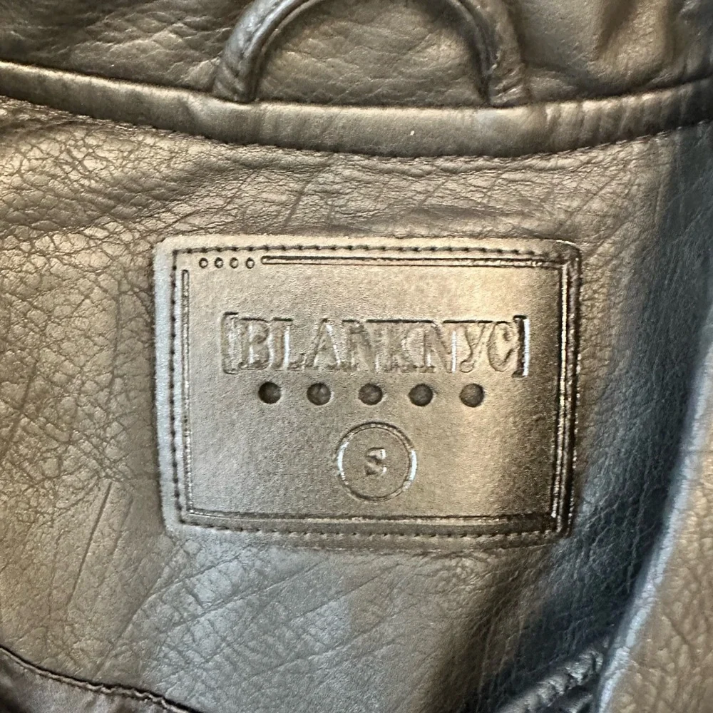BLANK NYC Moto Jacket Vegan Leather Matte Black Onyx Women’s Size XS Small NEW - Picture 9 of 15